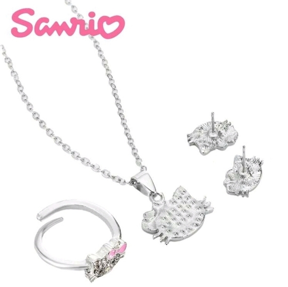 🔹️Hello Kitty🔹️  Cat Pendant Necklace, Ring, Earrings Set ✨️💞 - Picture 3 of 4